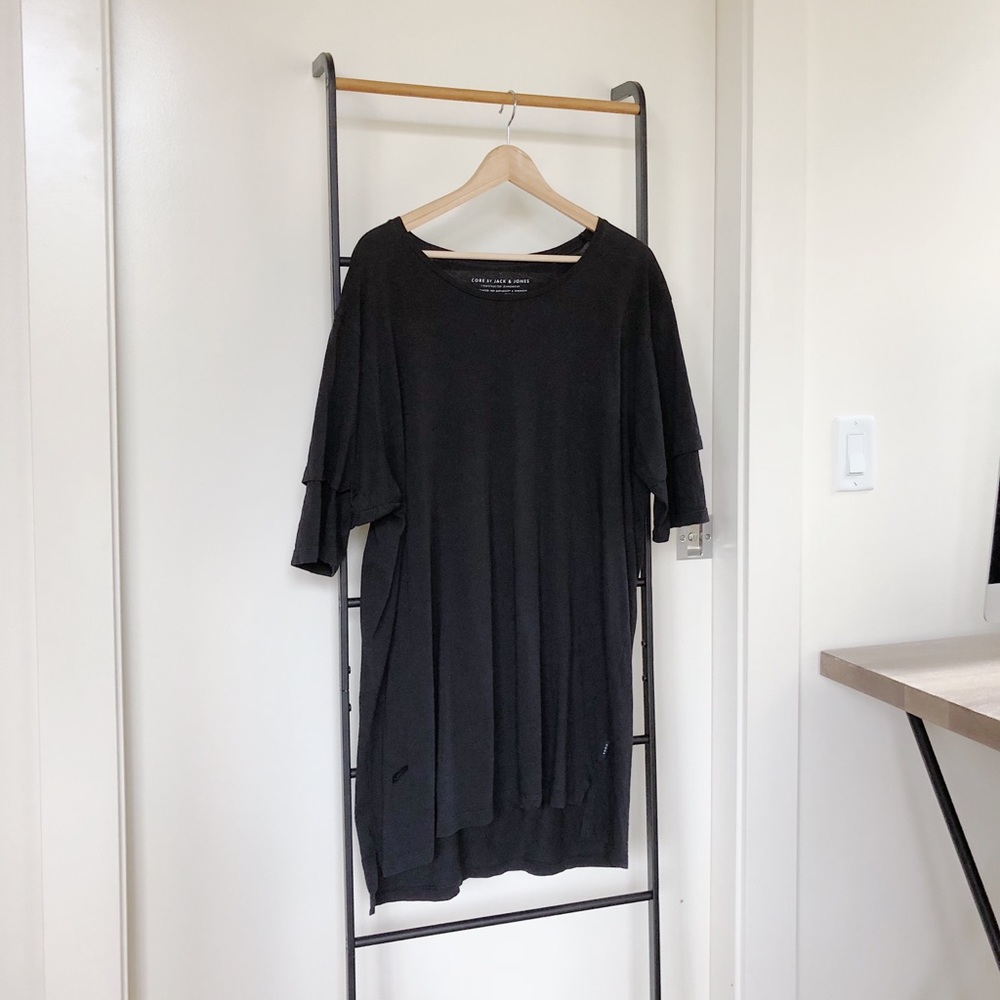 Jack & Jones Core swoop shirt with layered sleeves